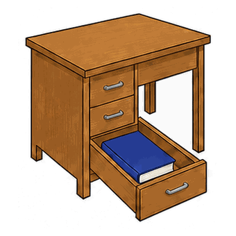 A book in the drawer