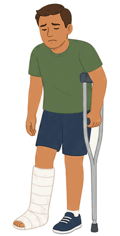 Carlos has a broken leg