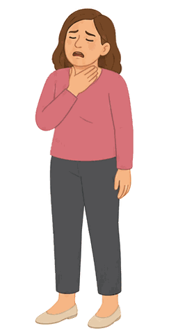 Rosa has a sore throat